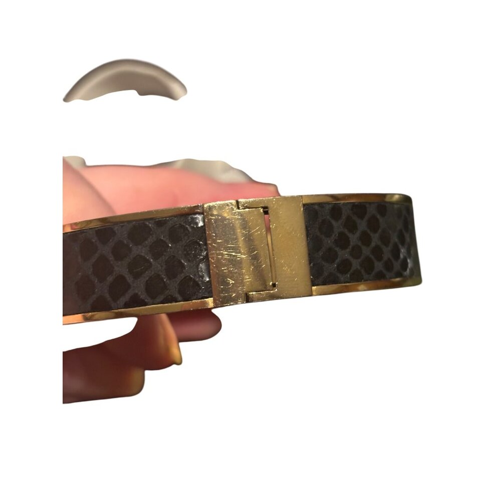 Michael Kors Python Embossed Leather Hinged Bangl… - image 6